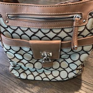 Nine West Brown Multi Compartment Crossbody Purse